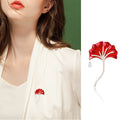 Alloy Zircon Ginkgo Leaf Brooch Pin And Scarf Clip view 2