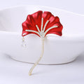 Alloy Zircon Ginkgo Leaf Brooch Pin And Scarf Clip view 6