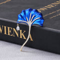 Alloy Zircon Ginkgo Leaf Brooch Pin And Scarf Clip view 4