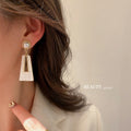 European Style Acrylic Geometric Trapezoid Drop Earrings With Silver Pins For Women view 2