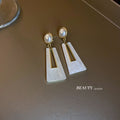 European Style Acrylic Geometric Trapezoid Drop Earrings With Silver Pins For Women view 3