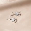 Elegant Rhinestone Chinese Longevity Lock Bell Tassel Silver Alloy Huggie Hoop Drop Earrings view 4