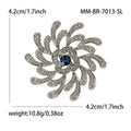 Alloy Full Rhinestone Flower Brooch Pin For Suits And Coats view 5