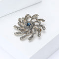 Alloy Full Rhinestone Flower Brooch Pin For Suits And Coats view 2
