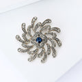 Alloy Full Rhinestone Flower Brooch Pin For Suits And Coats view 3