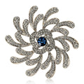 Alloy Full Rhinestone Flower Brooch Pin For Suits And Coats view 1