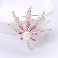 Copper Zircon Maple Leaf Brooch For Autumn Winter Fashion Decoration view 6