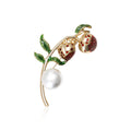Alloy Leaf Wind Chime Brooch Pin For Coat Clothing Decoration view 2