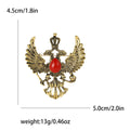Vintage Alloy Double Dragon Brooch Pin For Suits And Coats view 6
