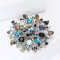 Alloy Rhinestone Round Flower Brooch For Women Suits And Dresses view 3