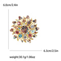 Alloy Rhinestone Round Flower Brooch For Women Suits And Dresses view 6