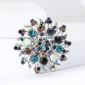 Alloy Rhinestone Round Flower Brooch For Women Suits And Dresses view 2