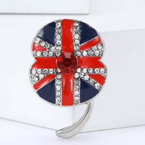 Alloy Enamel Poppy Flower Brooch For Suit And Coat Decoration