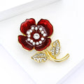 Alloy Enamel Poppy Flower Brooch For Women's Suit Decoration view 3