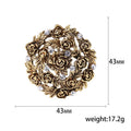 Alloy Rhinestone Rose Flower Brooch Pin For Coat Clothing Fastening view 5