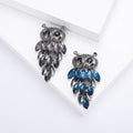Alloy Rhinestone Glass Owl Brooch Pin For Men Apparel Decoration view 1