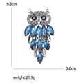Alloy Rhinestone Glass Owl Brooch Pin For Men Apparel Decoration view 5