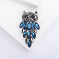 Alloy Rhinestone Glass Owl Brooch Pin For Men Apparel Decoration view 6