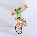 Alloy Creative Bicycle Frog Brooch Pin For Coats And Suits view 2
