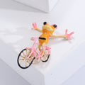 Alloy Creative Bicycle Frog Brooch Pin For Coats And Suits view 3