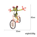 Alloy Creative Bicycle Frog Brooch Pin For Coats And Suits view 5