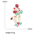 Alloy Enamel Squirrel Grape Brooch Pin For Winter Outfits view 5