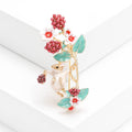 Alloy Enamel Squirrel Grape Brooch Pin For Winter Outfits view 1
