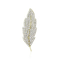 Alloy Rhinestone Leaf Brooch Pin For Sweaters And Formalwear view 1