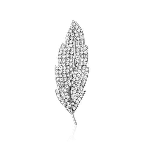 Alloy Rhinestone Leaf Brooch Pin For Sweaters And Formalwear