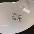 Alloy Geometric Interlaced Stud Earrings, Irregular Minimalist Cool Style Metal Ear Jewelry view 3
