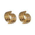 Alloy Geometric Interlaced Stud Earrings, Irregular Minimalist Cool Style Metal Ear Jewelry view 5