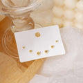 Minimalist Gold Silver Alloy Zircon Stud Set, Six Piece Delicate Geometric Luxury Women's Earrings view 3