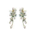 Korean Style Alloy Pearl Flower Tassel Drop Earrings With Silver Needle view 5