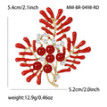 Alloy Enamel Red Coral Pearl Brooch For Coat Sweaters view 3