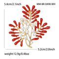 Alloy Enamel Red Coral Pearl Brooch For Coat Sweaters view 5
