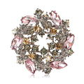 Alloy Czech Rhinestone Bauhinia Wreath Brooch Pin For Elegant Apparel view 5