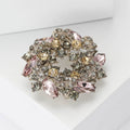 Alloy Czech Rhinestone Bauhinia Wreath Brooch Pin For Elegant Apparel view 3