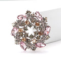 Alloy Czech Rhinestone Bauhinia Wreath Brooch Pin For Elegant Apparel view 2