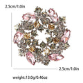 Alloy Czech Rhinestone Bauhinia Wreath Brooch Pin For Elegant Apparel view 4