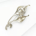 Alloy Glass Flower Brooch Crystal Lapel Pin For Elegant Apparel view 4