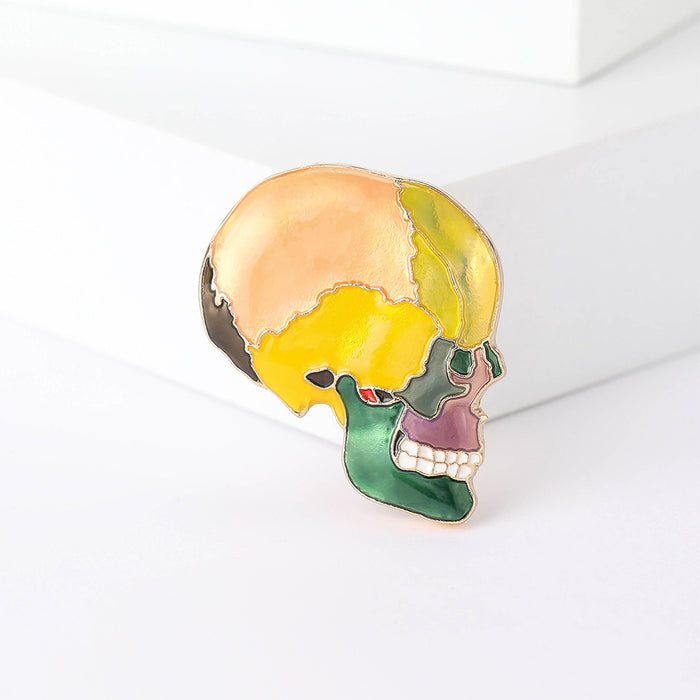 Alloy Enamel Colorful Skull Brooch Pin For Bags Hats And Outfits
