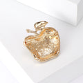 Alloy Enamel Red Apple Brooch Pin With Rhinestones For Sweaters view 4