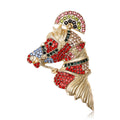 Alloy Rhinestone Rainbow Horse Head Brooch For Coat And Bags view 1