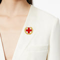 Alloy Enamel Red Cross Badge Brooch Pin For Medical Gifts view 3
