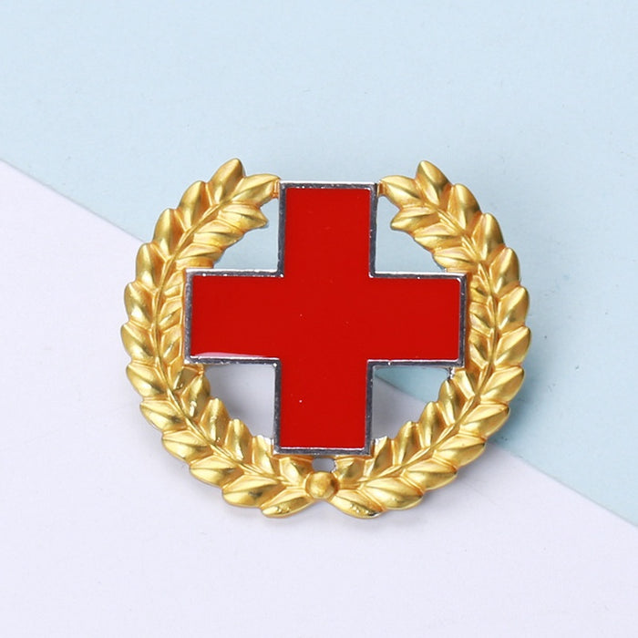 Alloy Enamel Red Cross Badge Brooch Pin For Medical Gifts