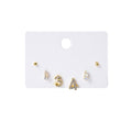 Elegant Gold Alloy Rhinestone 1314 Number Stud Earring Set, Romantic Dainty Silver Needle Earrings view 5