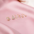 Elegant Gold Alloy Rhinestone 1314 Number Stud Earring Set, Romantic Dainty Silver Needle Earrings view 4