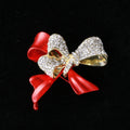 Alloy Red Bow Brooch Pin For Suits Sweaters And Coats view 4