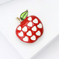 Alloy Red Apple Heart Brooch Pin For Cardigan And Suit view 3