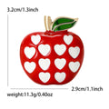 Alloy Red Apple Heart Brooch Pin For Cardigan And Suit view 5